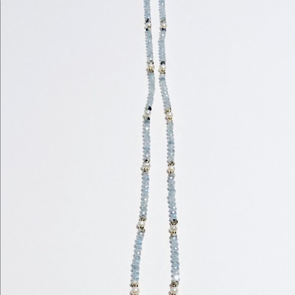 Long light gray tassel Necklace - Picture 3 of 4